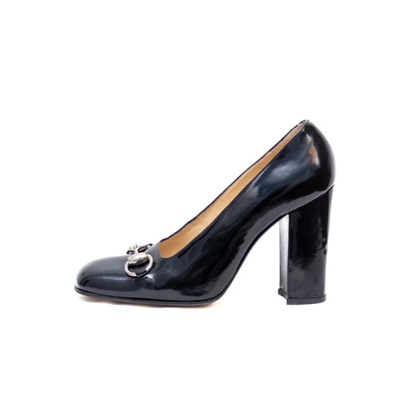 Vintage GUCCI Tom Ford Fall 1995 Iconic Horsebit Pumps – Navy Patent Leather Sz7 - Picture 2 of 12